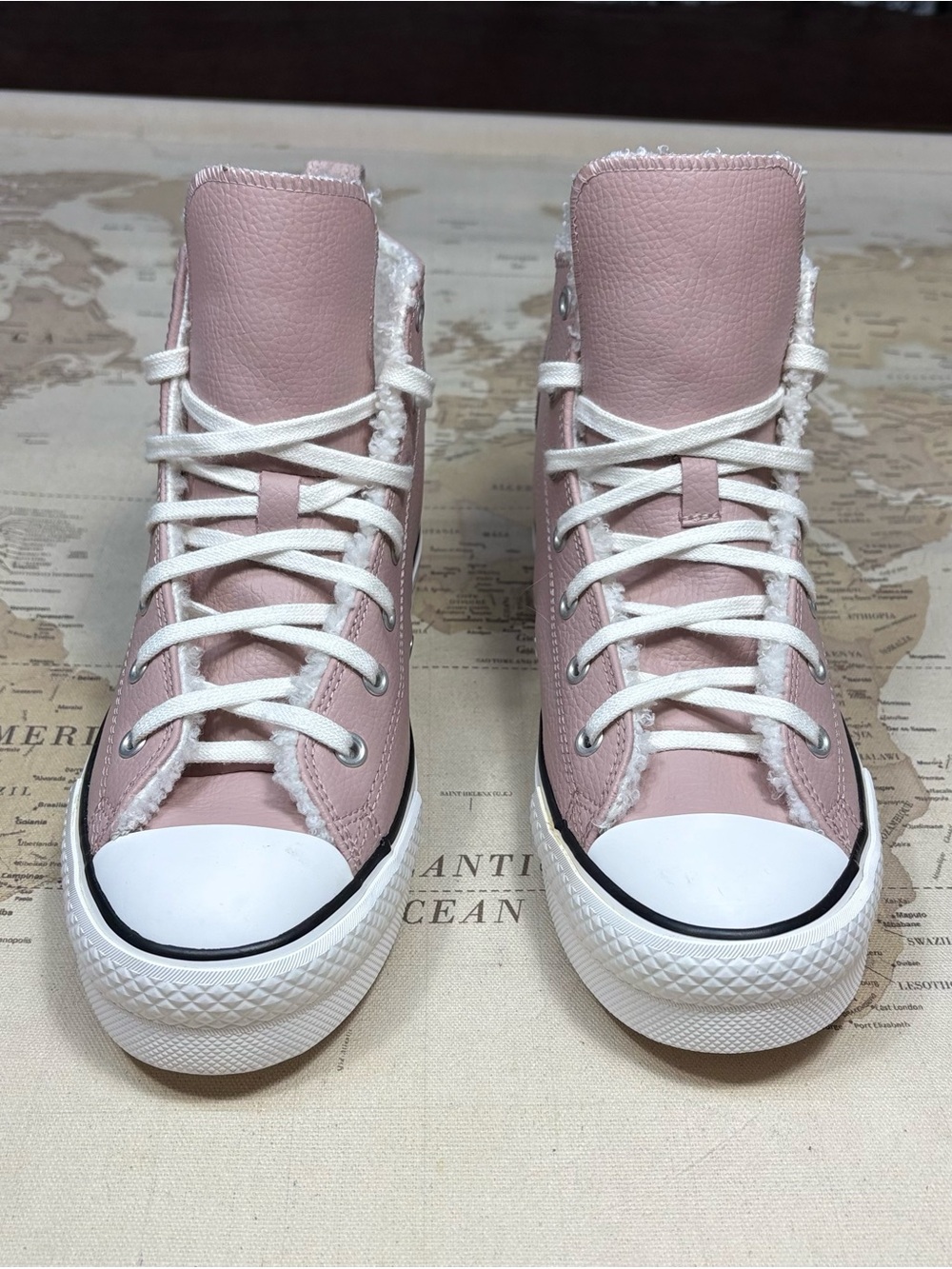 Kids Sz 7 Adult 8.5/9 Converse Leather Chuck Taylor All Star Lift Platform Shoes